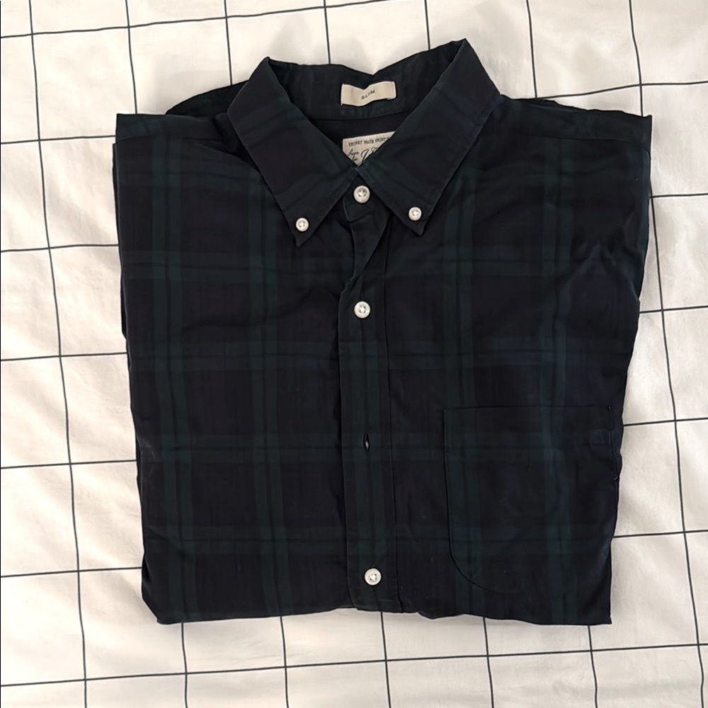 J.Crew Men's Green Plaid Shirt